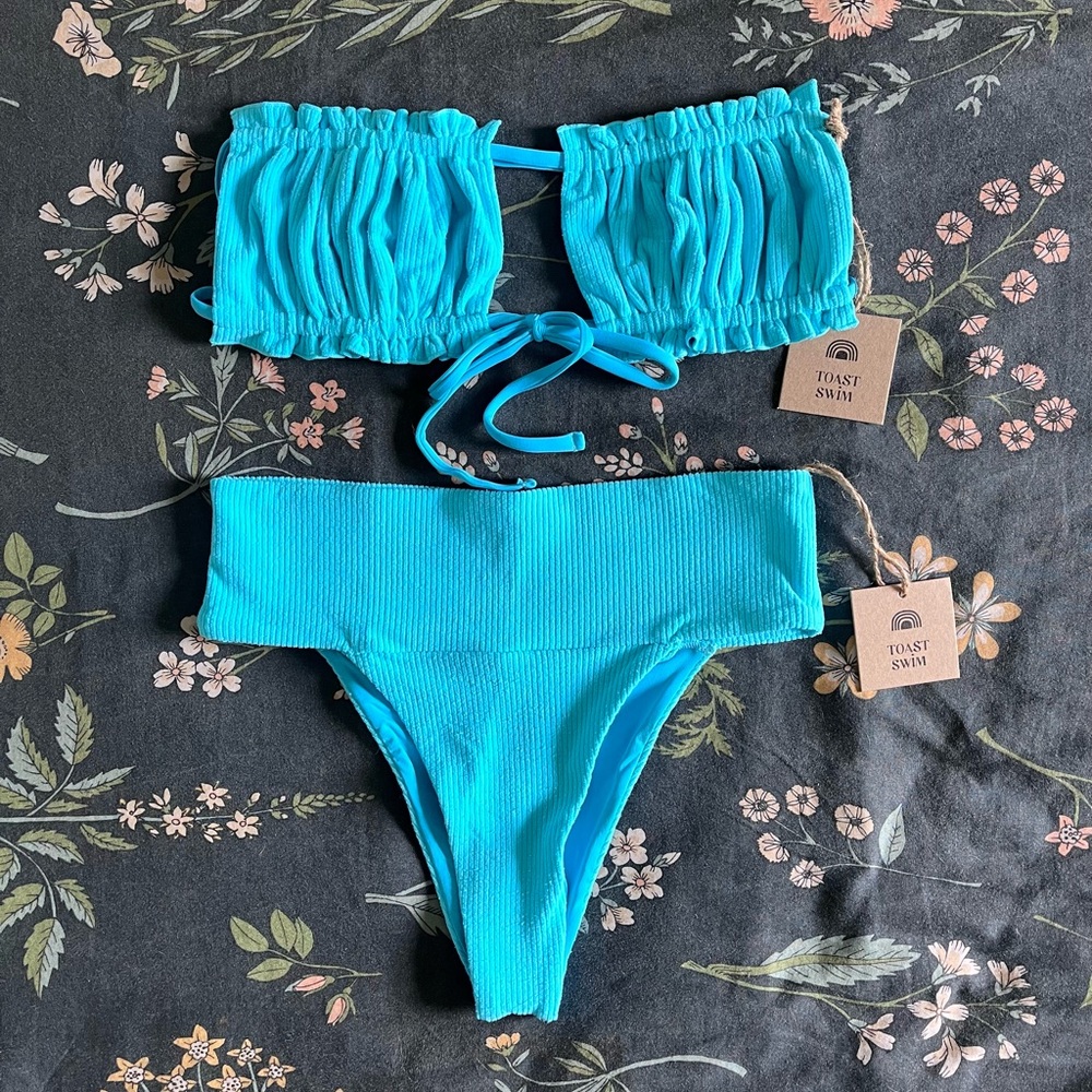 Toast Swim x Free People Turqouise Bikini XS